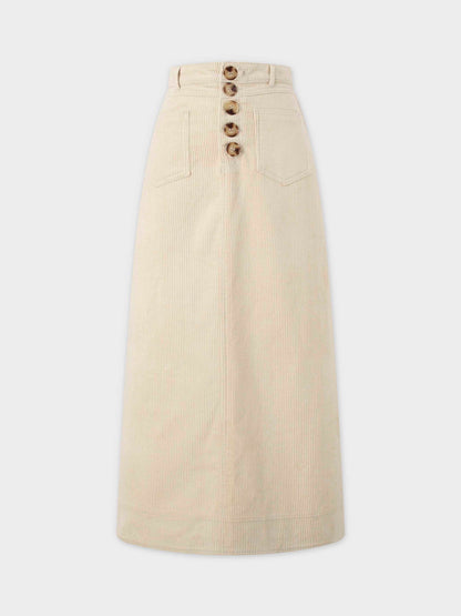 Straight Pocket Skirt-Ivory