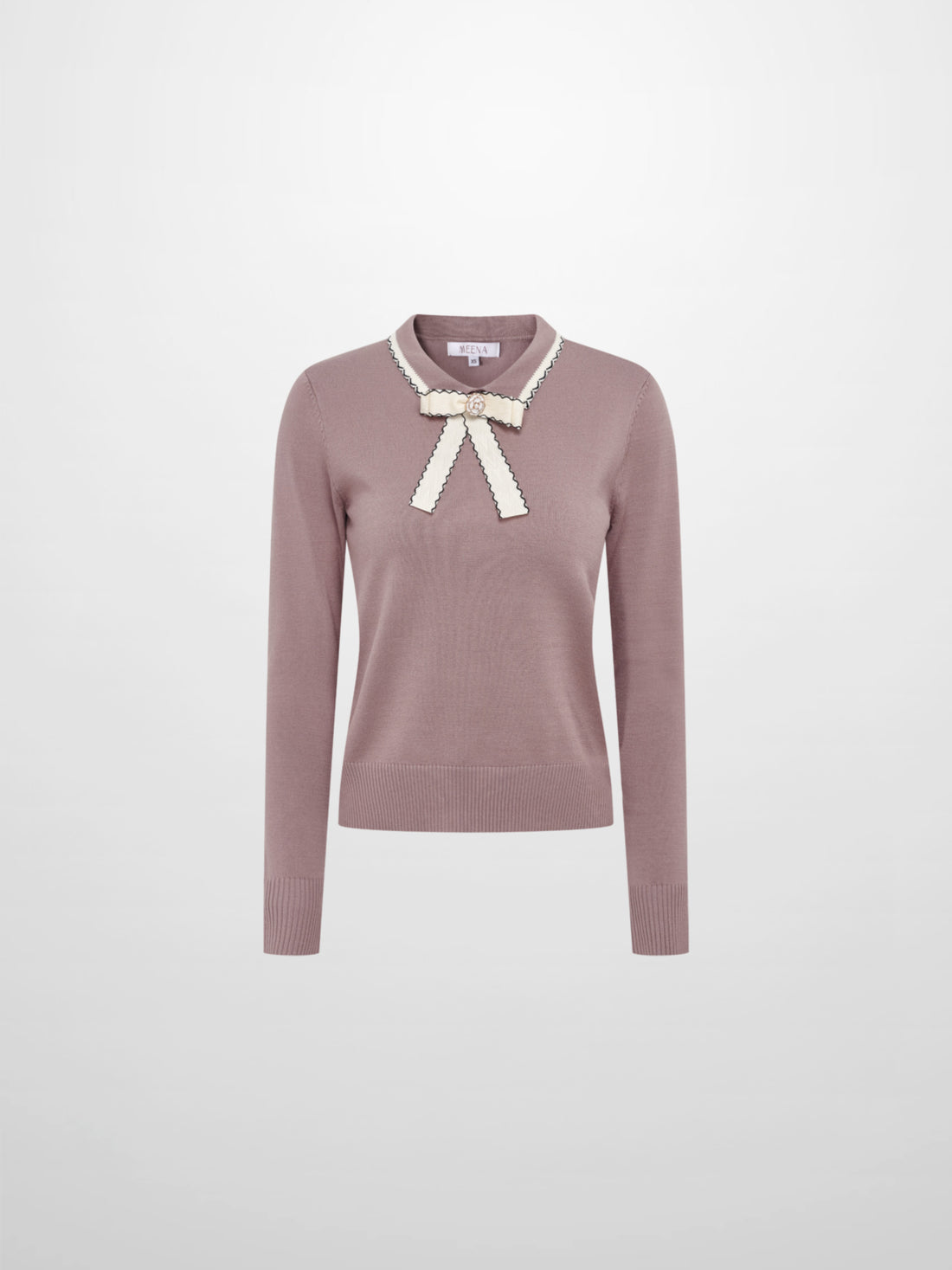 Ribbon Bow Sweater - Mauve/Taupe