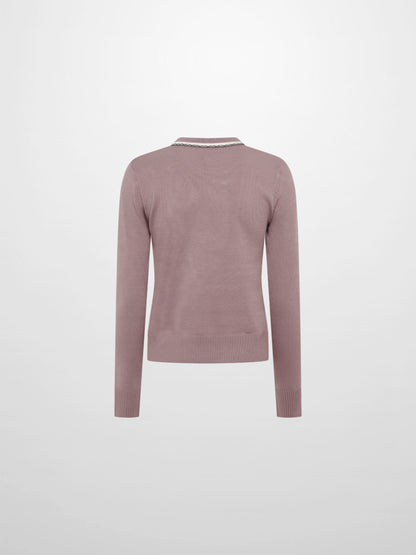 Ribbon Bow Sweater - Mauve/Taupe