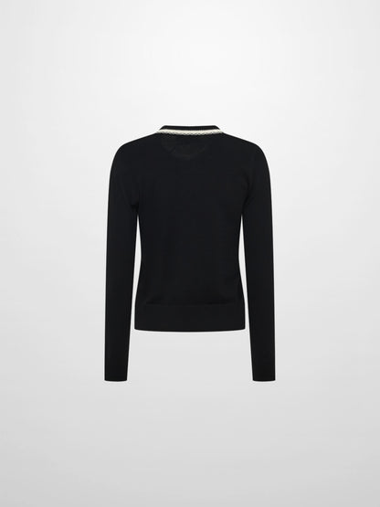 Ribbon Bow Sweater - Black