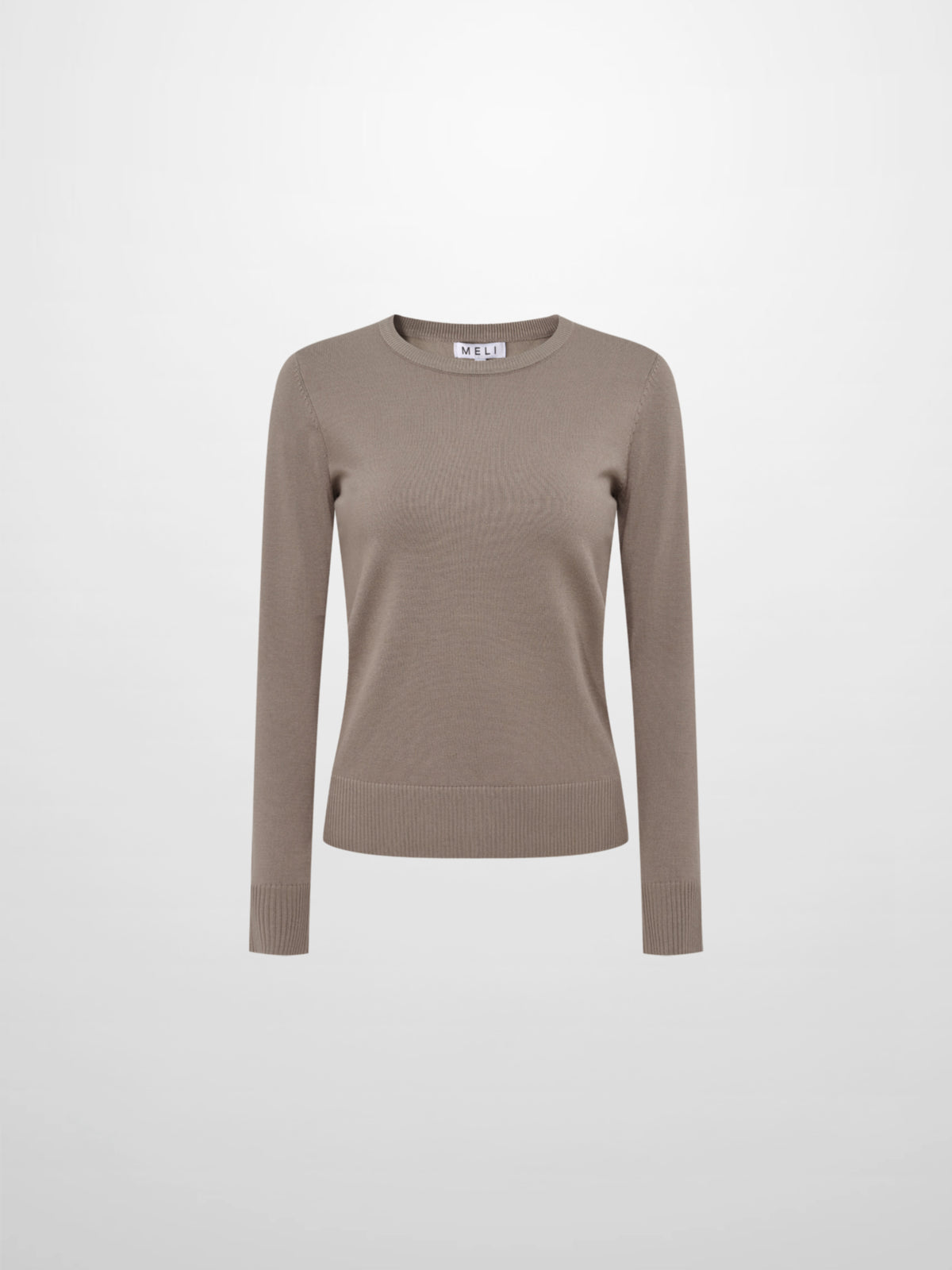 Basic Knit Crew Sweater - Warm Taupe