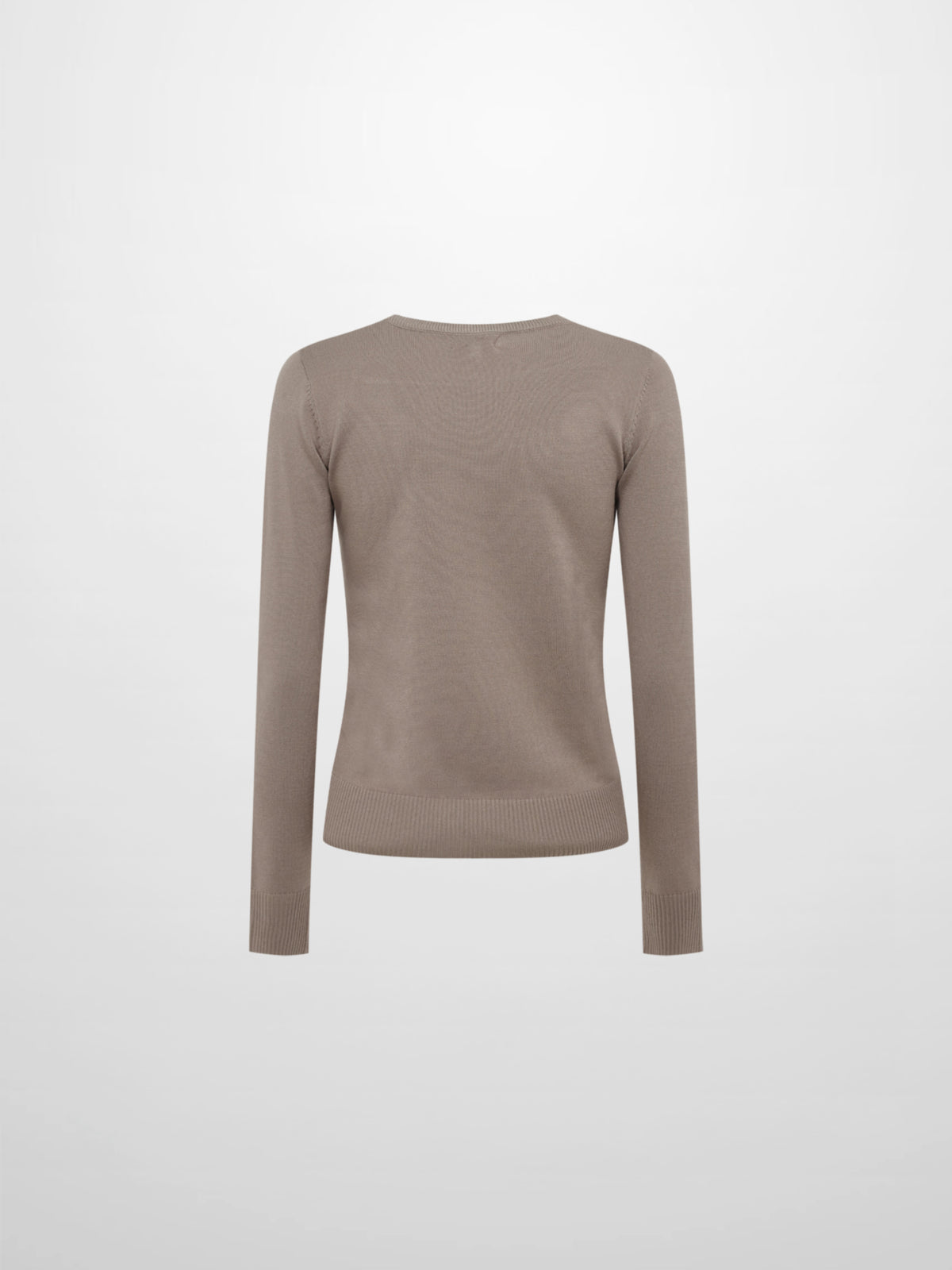 Basic Knit Crew Sweater - Warm Taupe