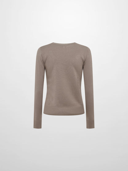 Basic Knit Crew Sweater - Warm Taupe