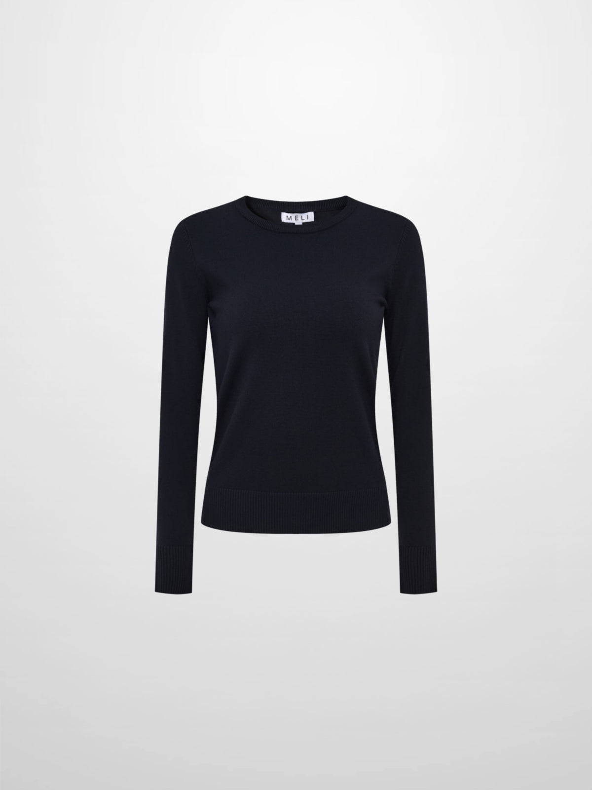 Basic Knit Crew Sweater - Navy