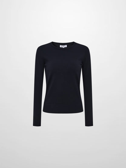 Basic Knit Crew Sweater - Navy