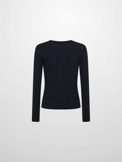 Basic Knit Crew Sweater - Navy