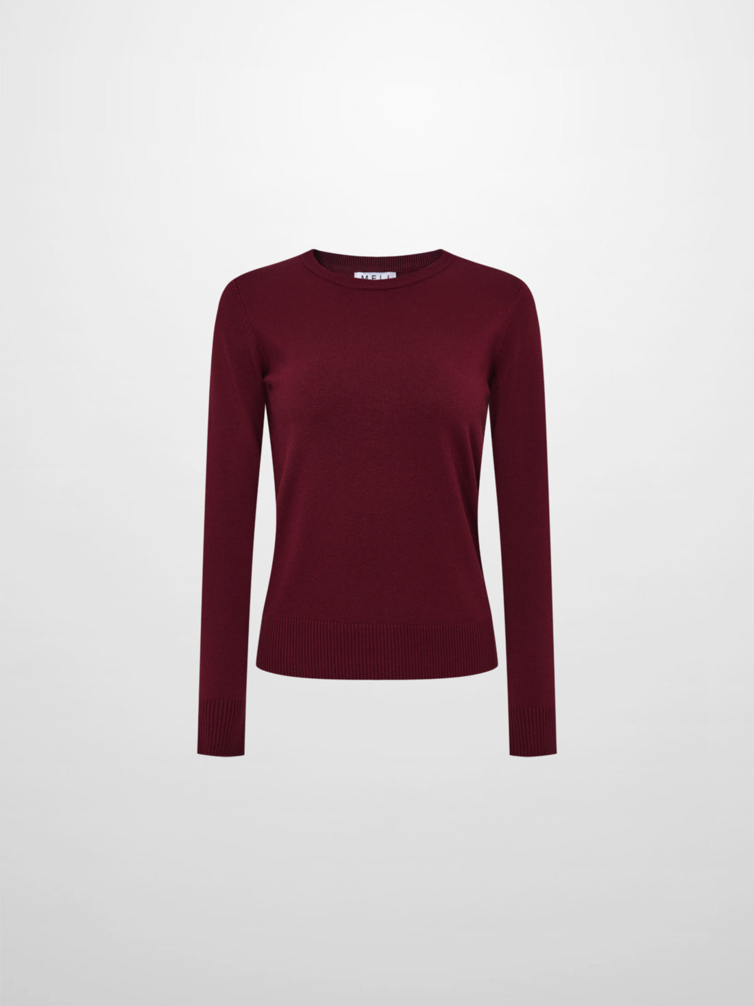 Basic Knit Crew Sweater - Burgundy