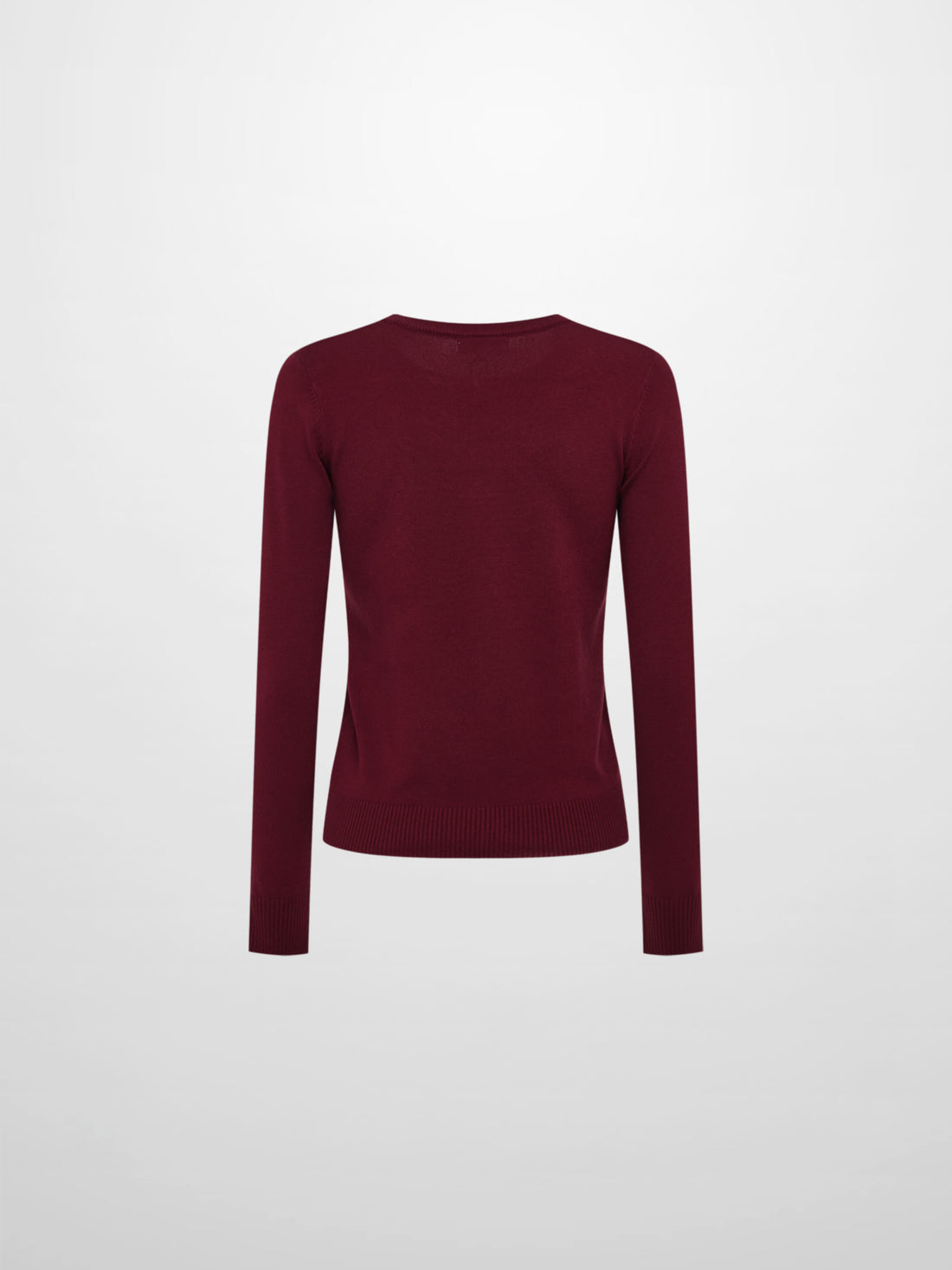 Basic Knit Crew Sweater - Burgundy