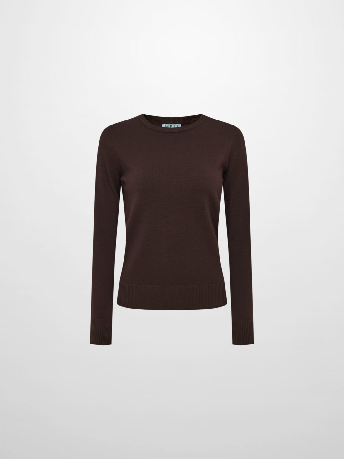 Basic Knit Crew Sweater - Chocolate Brown