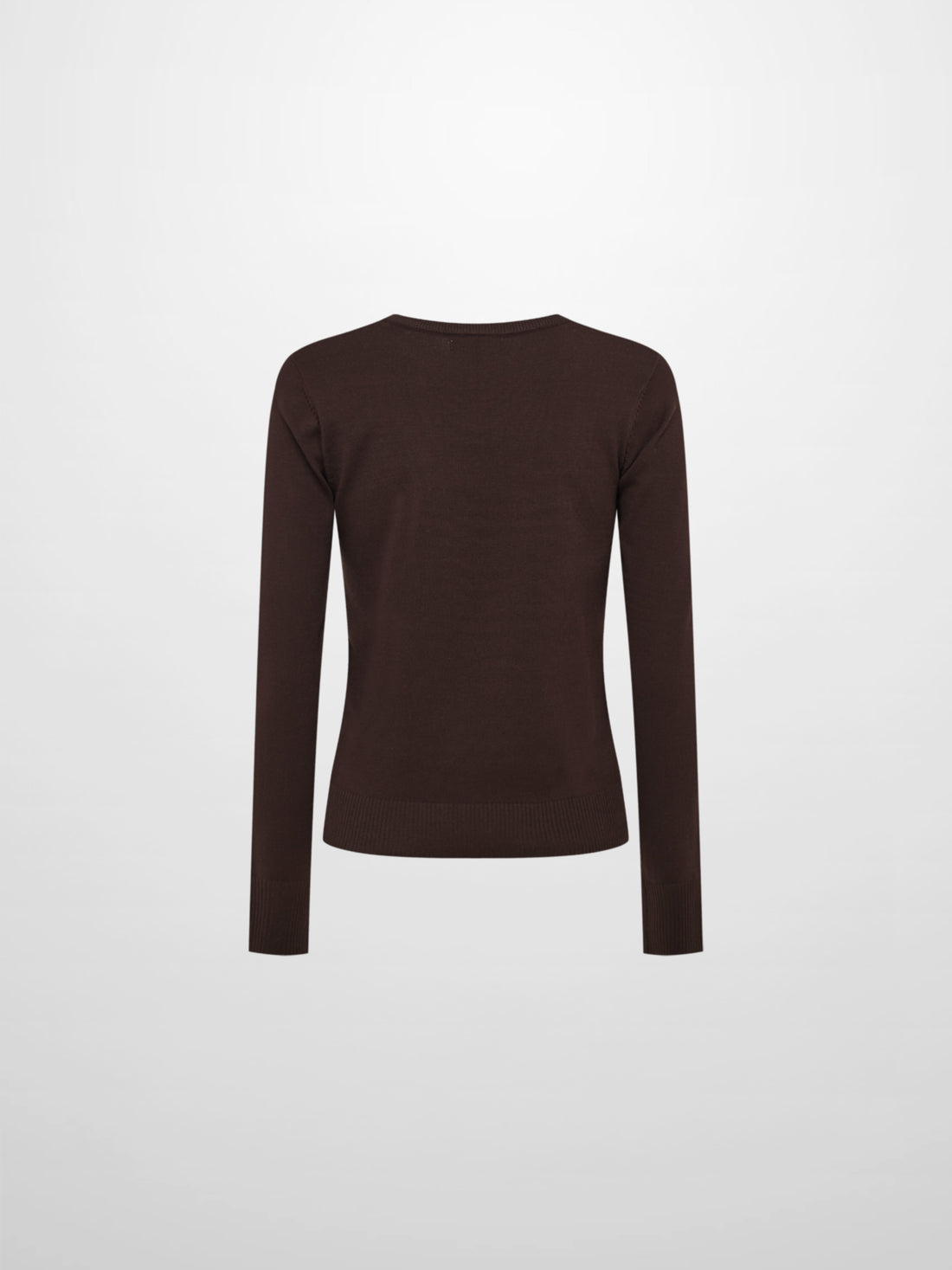 Basic Knit Crew Sweater - Chocolate Brown