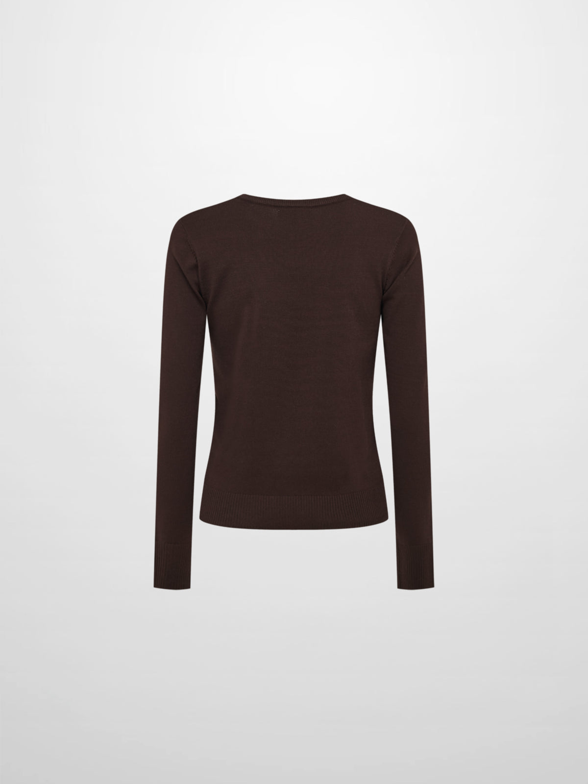 Basic Knit Crew Sweater - Chocolate Brown
