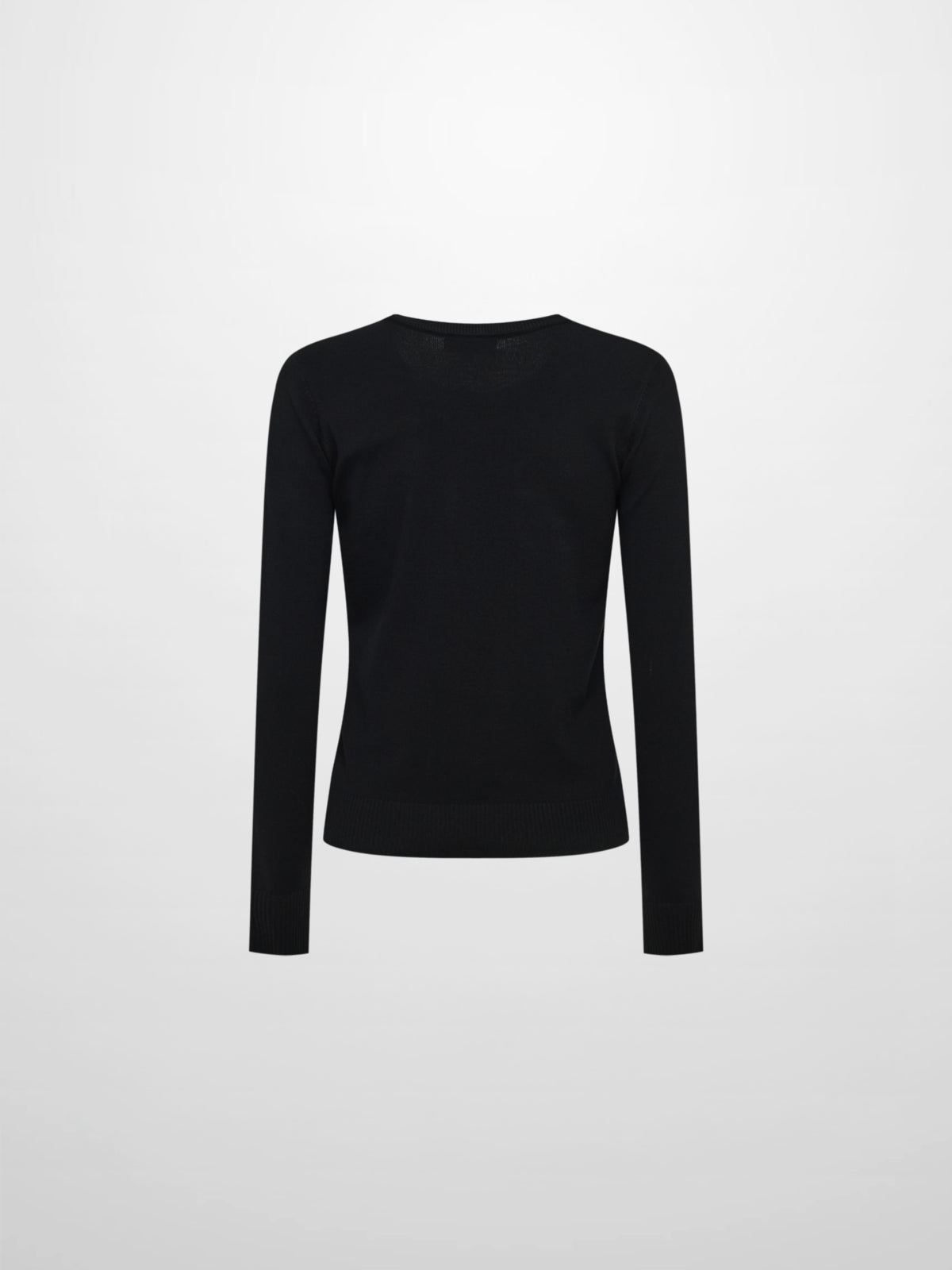 Basic Knit Crew Sweater - Black