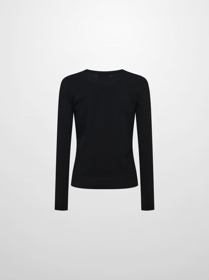 Basic Knit Crew Sweater - Black