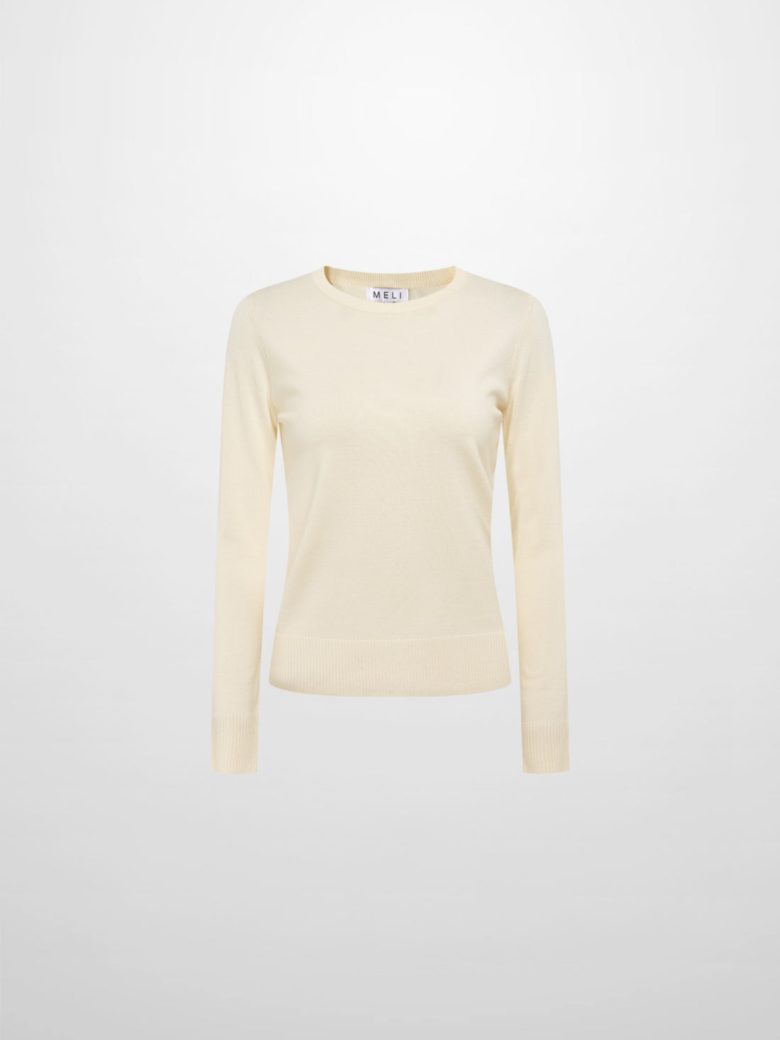Basic Knit Crew Sweater - Cream