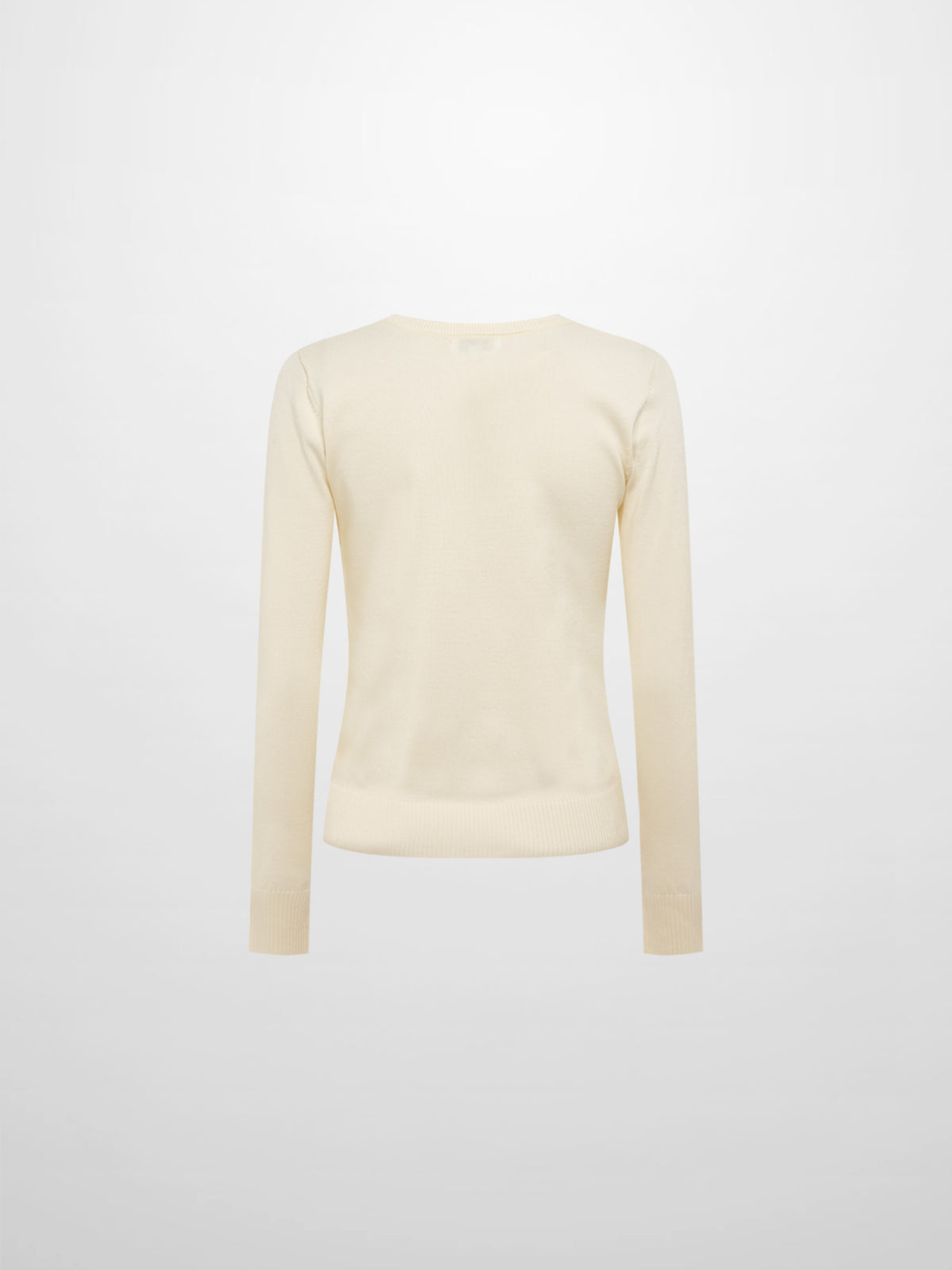 Basic Knit Crew Sweater - Cream