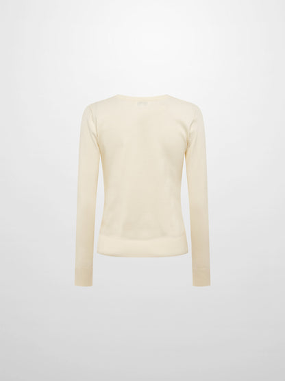 Basic Knit Crew Sweater - Cream