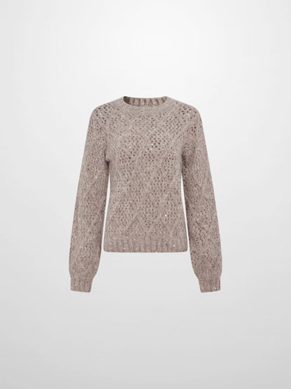 Crochet Sparkle Sweater - Neutral Tones