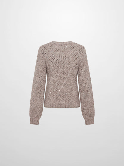 Crochet Sparkle Sweater - Neutral Tones