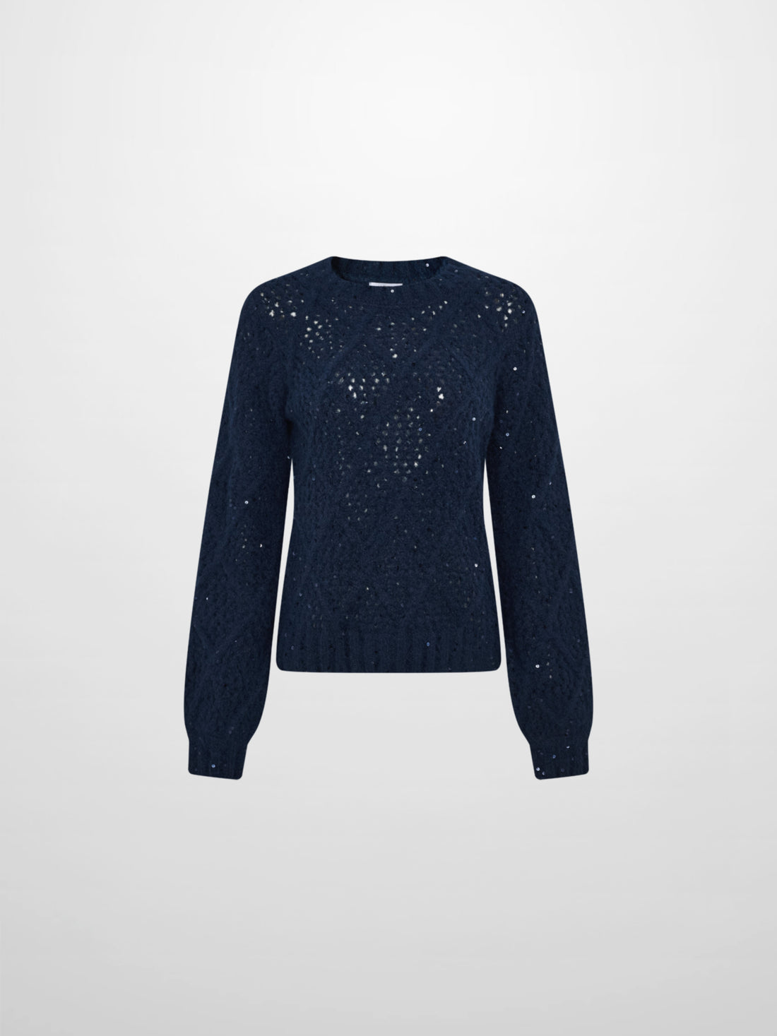 Crochet Sparkle Sweater - Navy