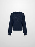 Crochet Sparkle Sweater - Navy