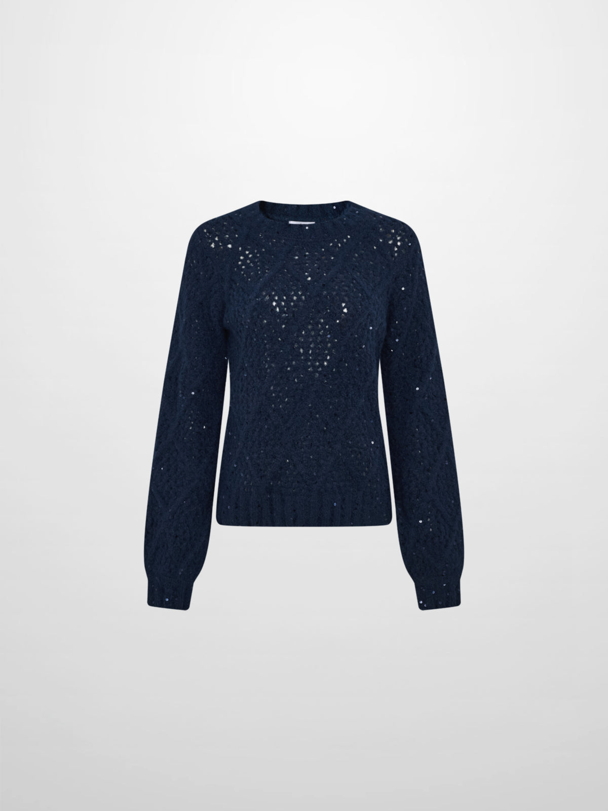 Crochet Sparkle Sweater - Navy