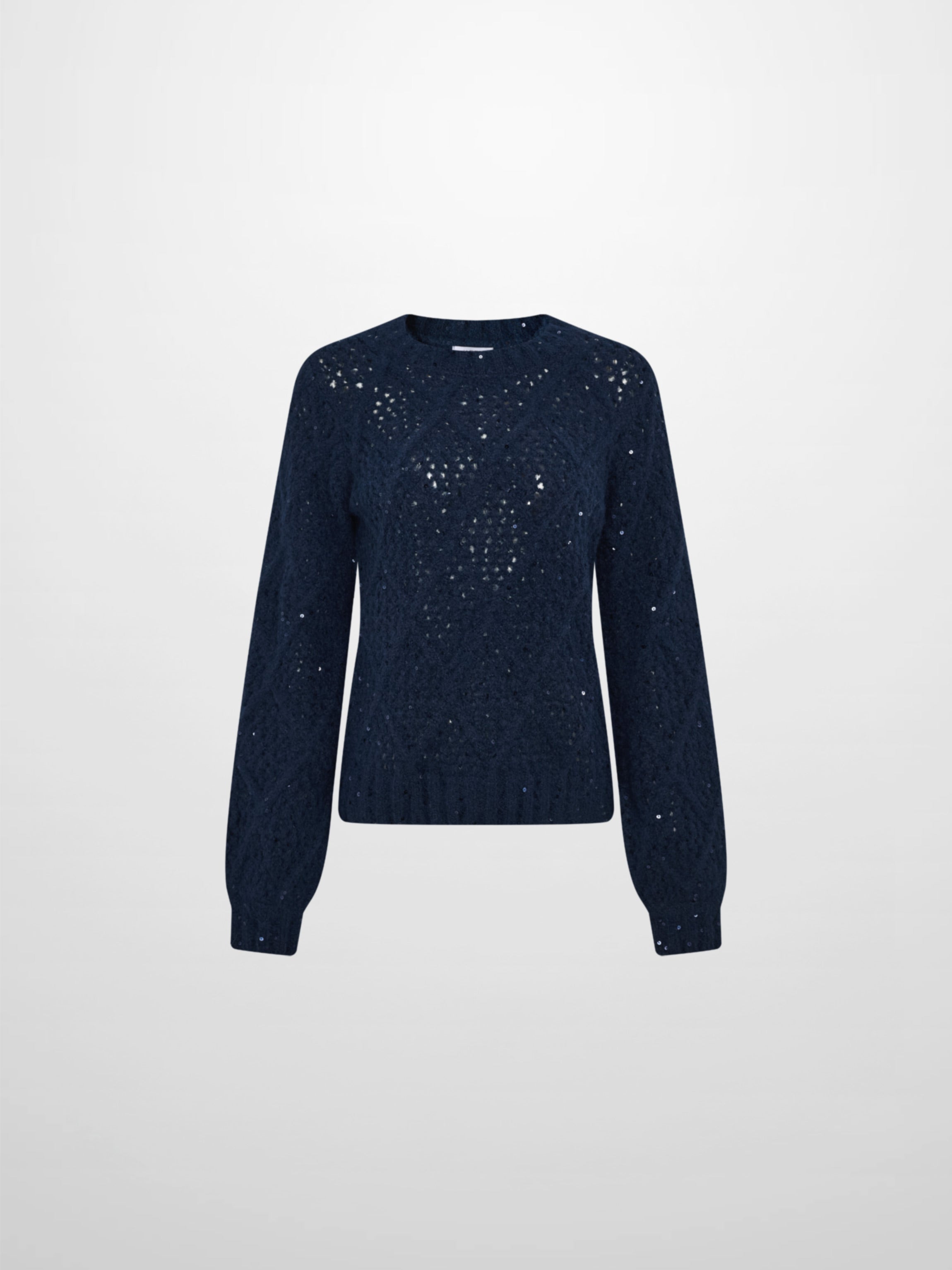 Crochet Sparkle Sweater - Navy