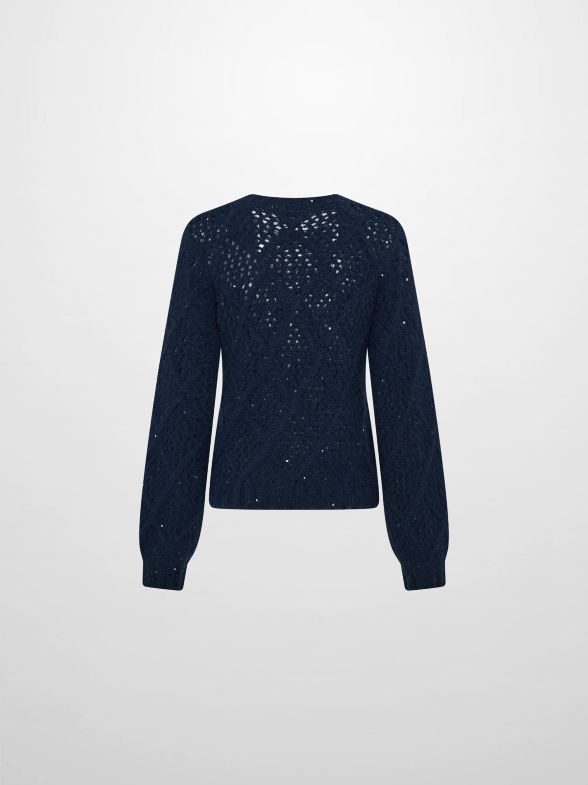Crochet Sparkle Sweater - Navy