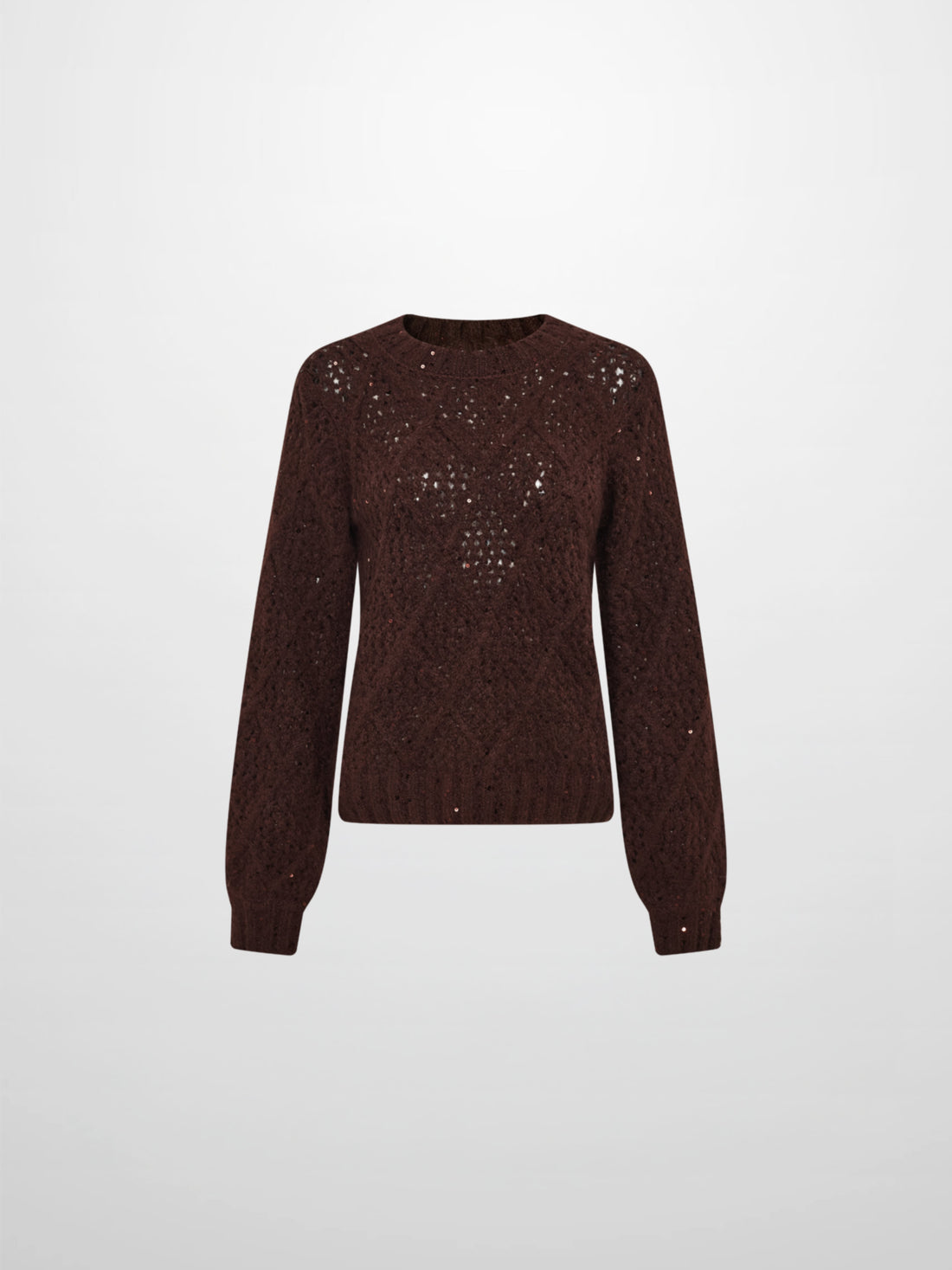 Crochet Sparkle Sweater - Brown