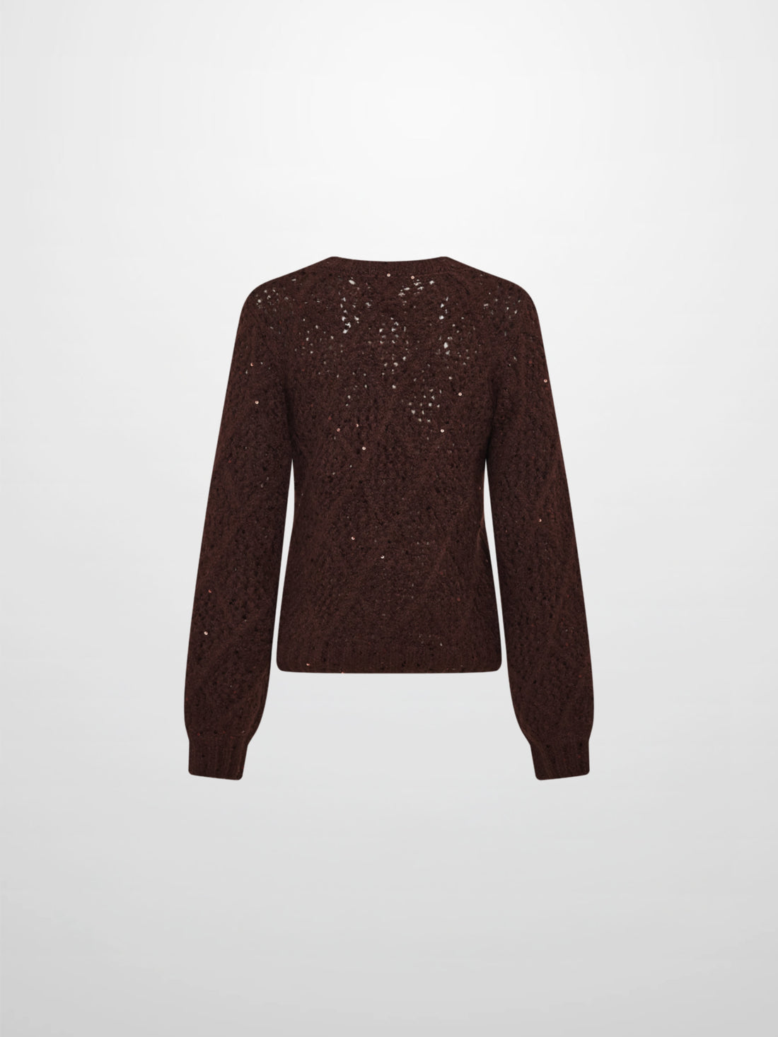 Crochet Sparkle Sweater - Brown