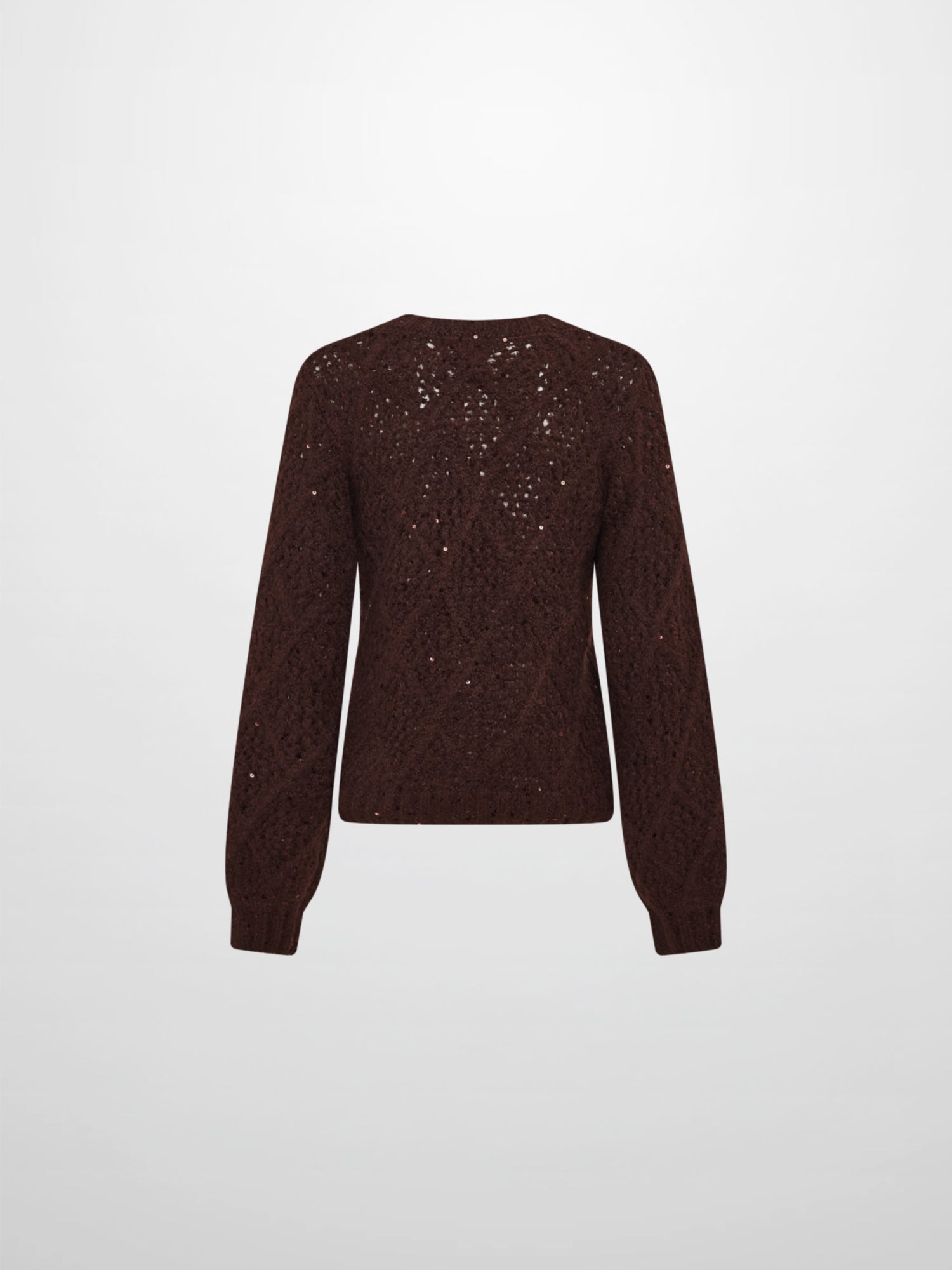 Crochet Sparkle Sweater - Brown