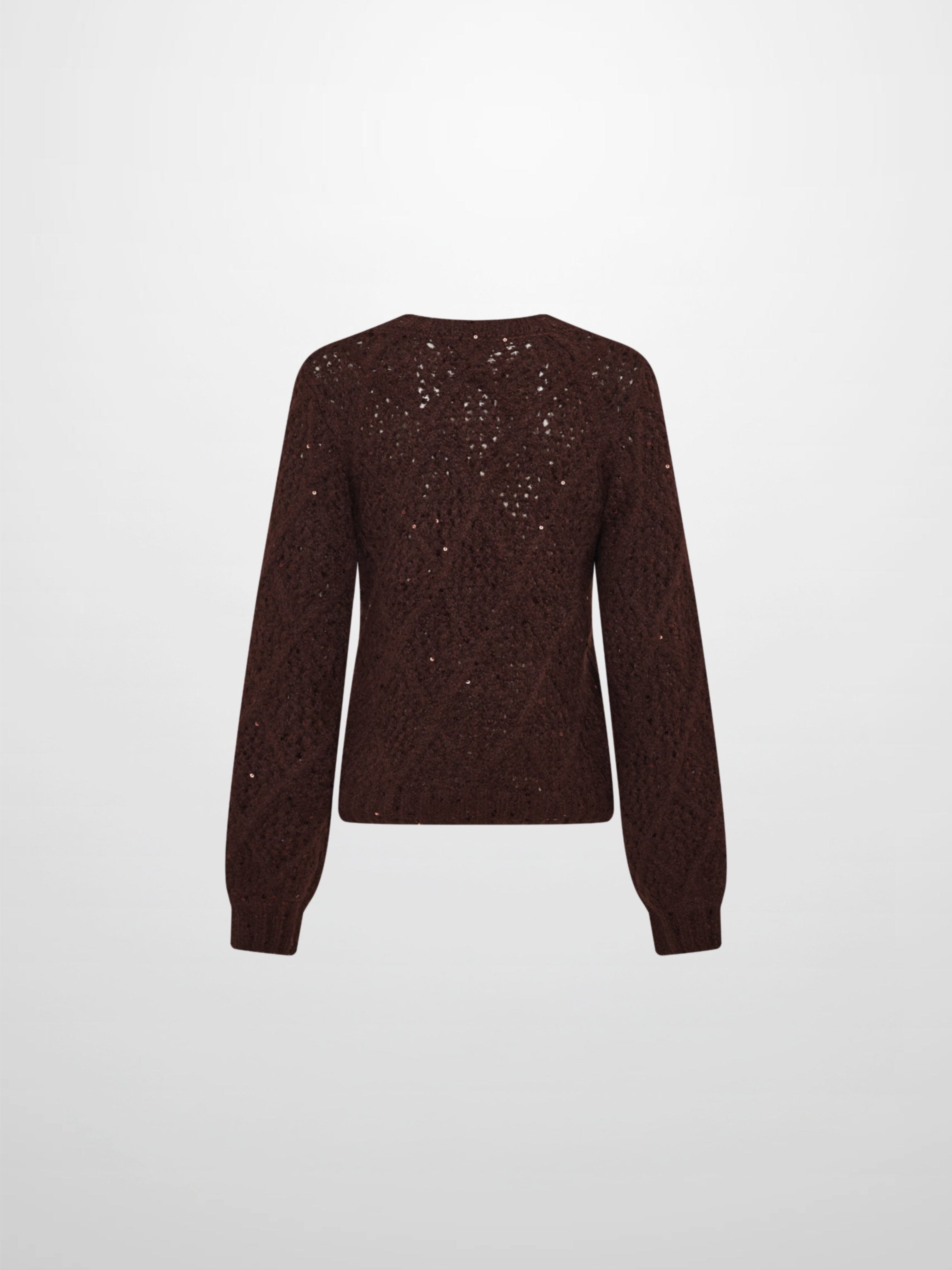 Crochet Sparkle Sweater - Brown