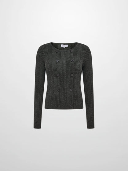 Double Breasted Cardigan - Grey