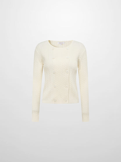 Double Breasted Cardigan - Cream