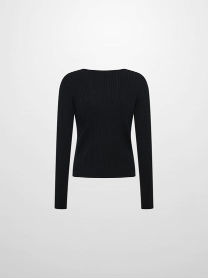 Double Breasted Cardigan - Black