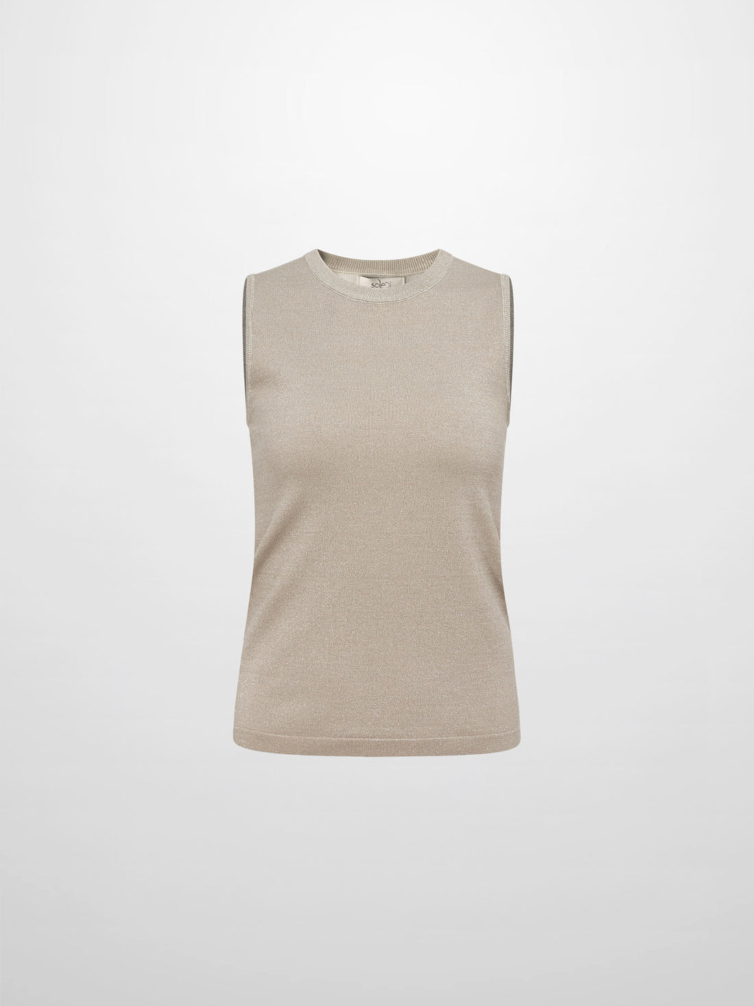 Lurex Sleeveless Top - Cream