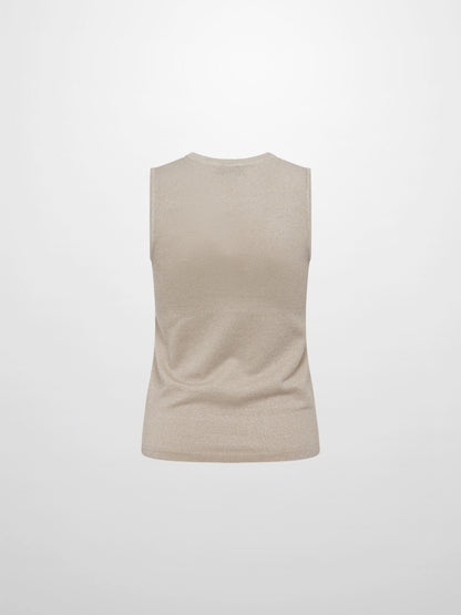 Lurex Sleeveless Top - Cream