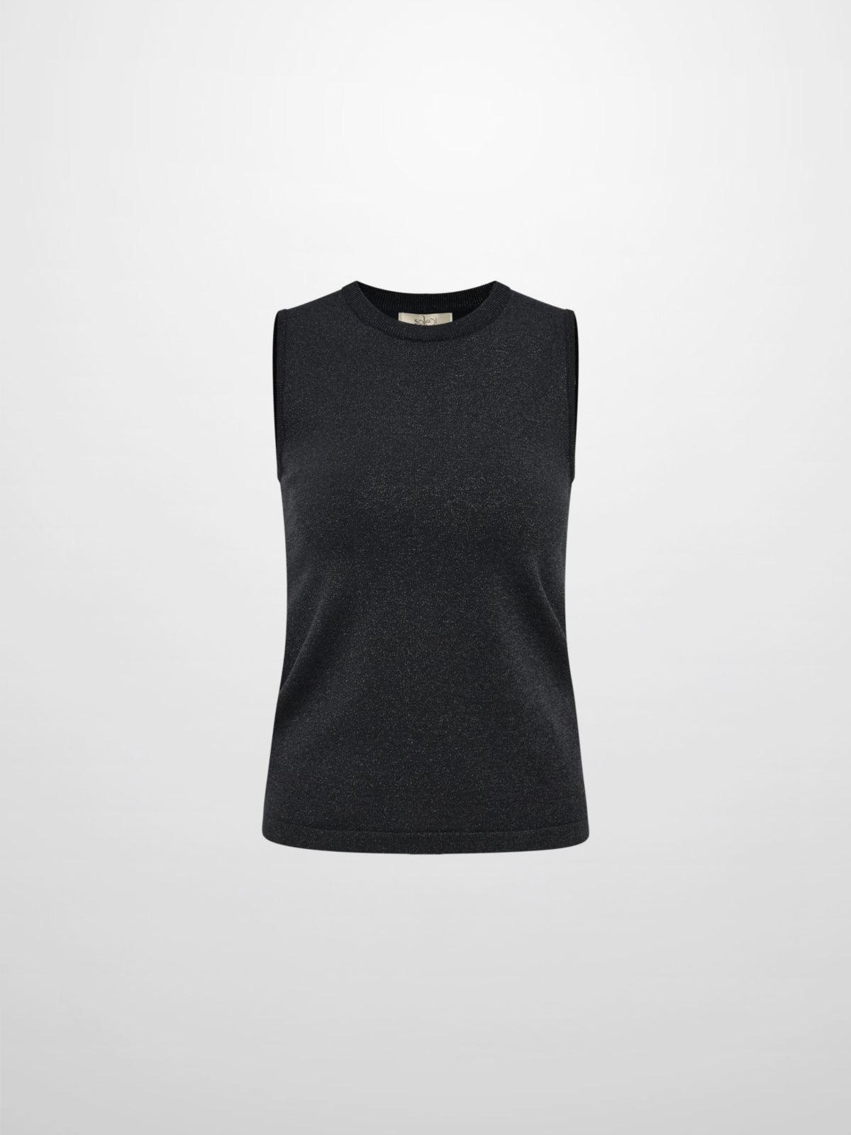 Lurex Sleeveless Top - Black