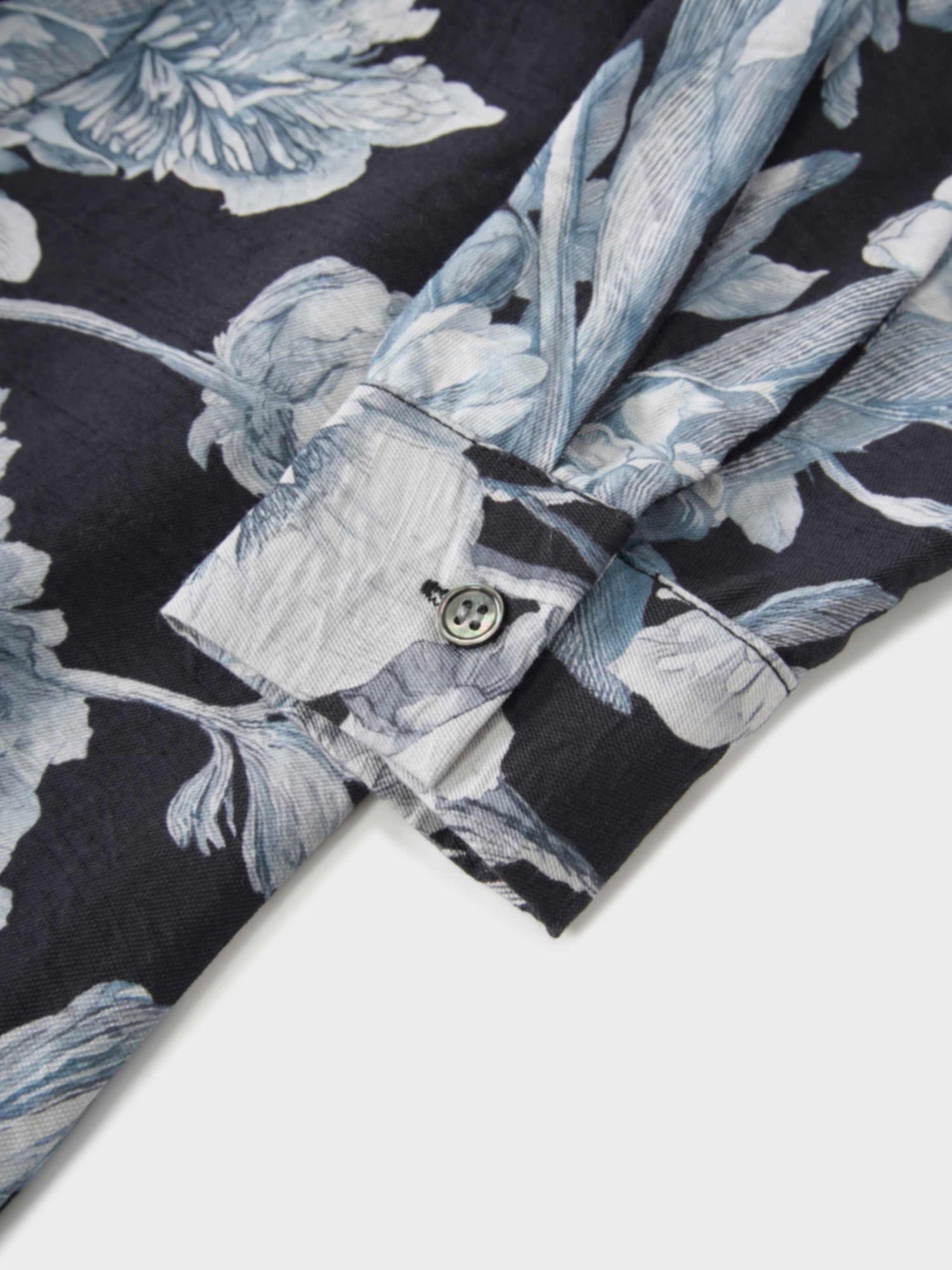 Lace Collar Princess A-Line Dress-Blue Floral