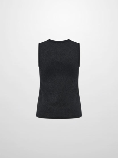Lurex Sleeveless Top - Black