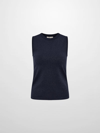 Lurex Sleeveless Top - Blue