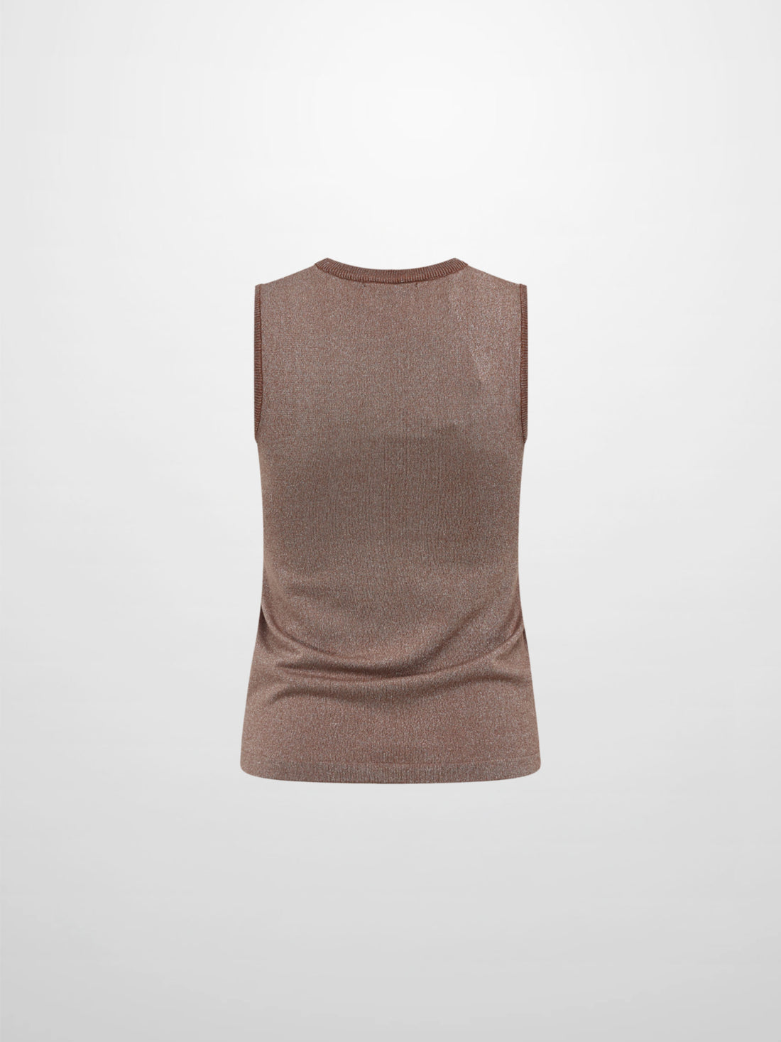Lurex Sleeveless Top - Brown
