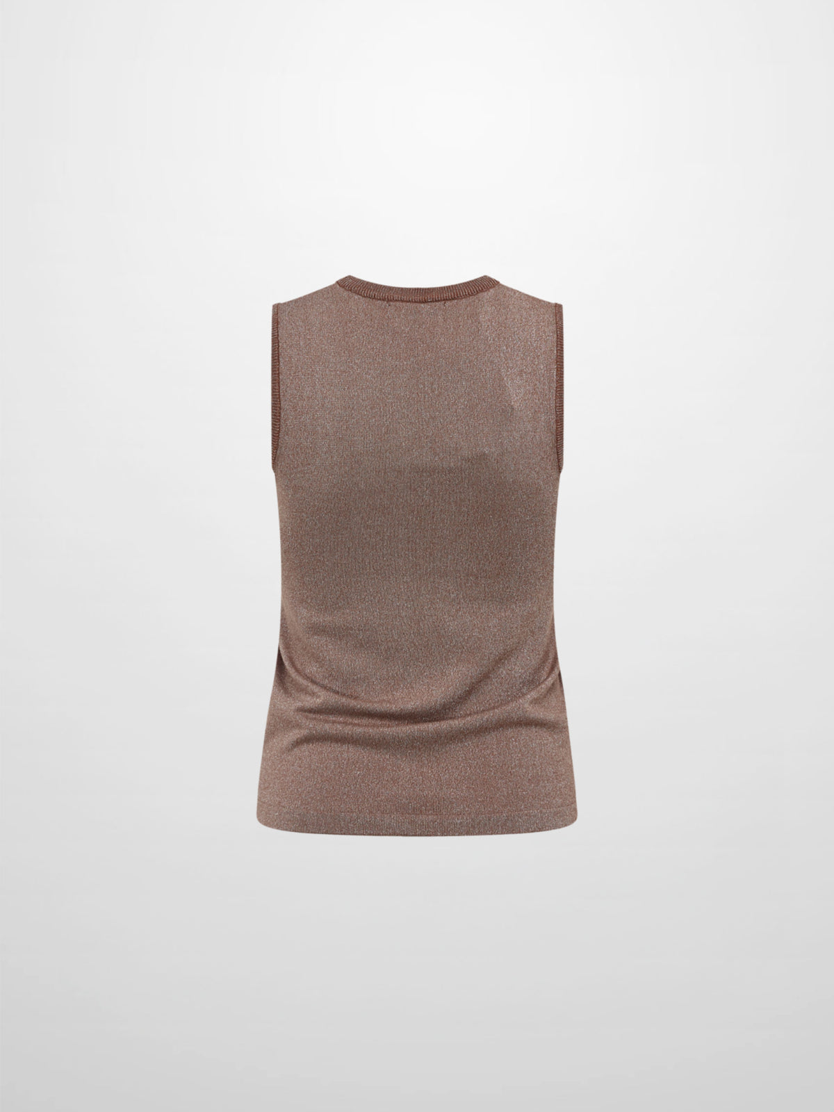 Lurex Sleeveless Top - Brown