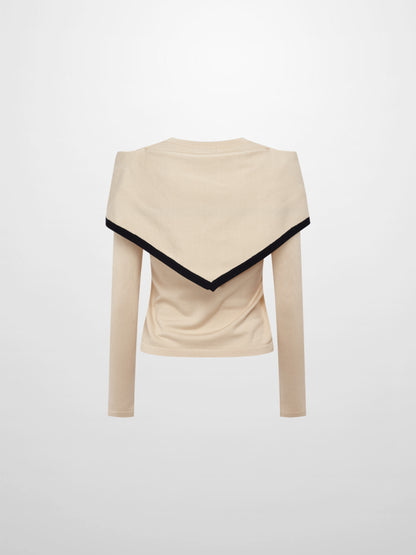 Shawl Collar Sweater - Cream