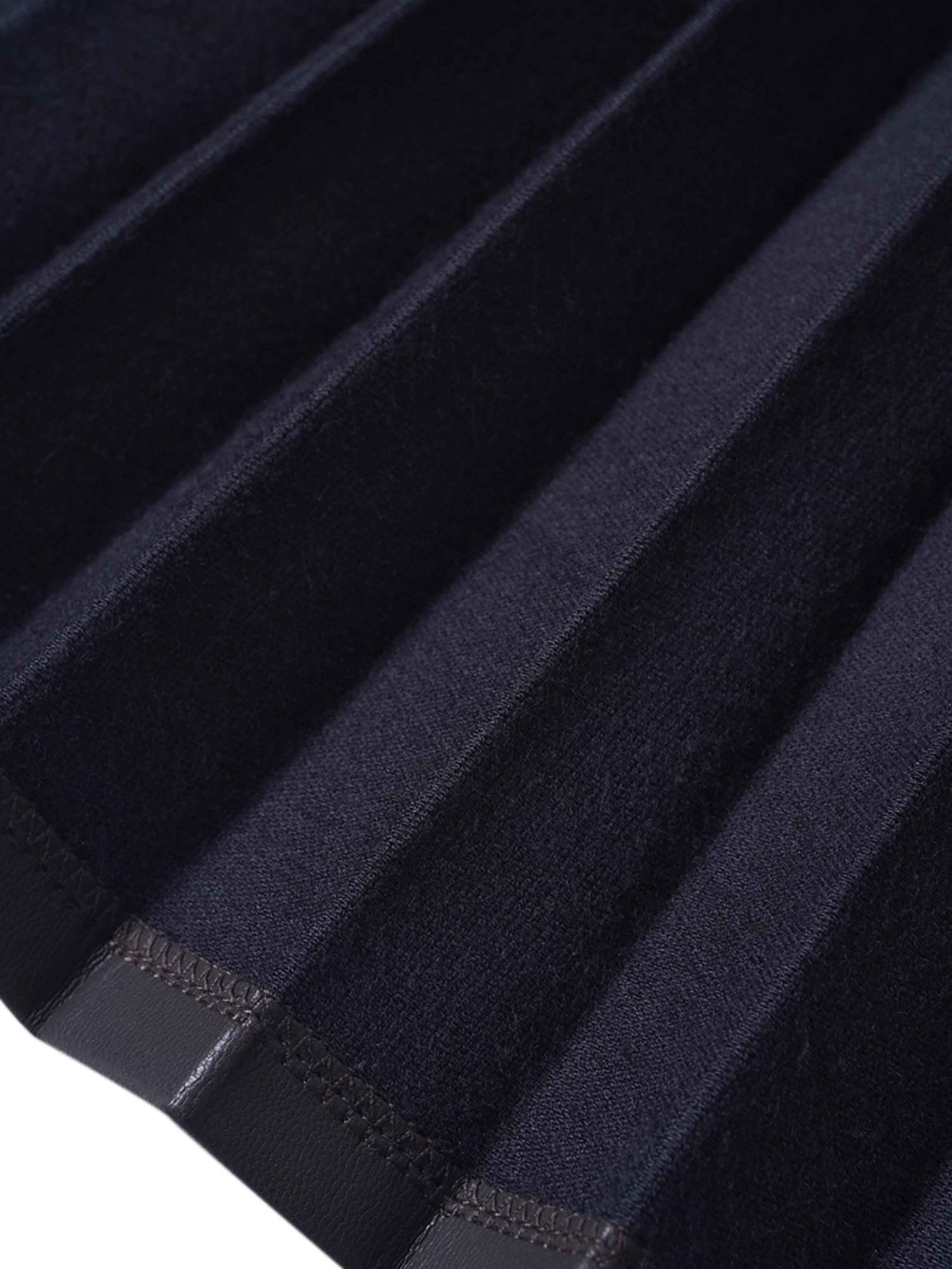 Accordion Pleated Faux Leather Skirt-Grey