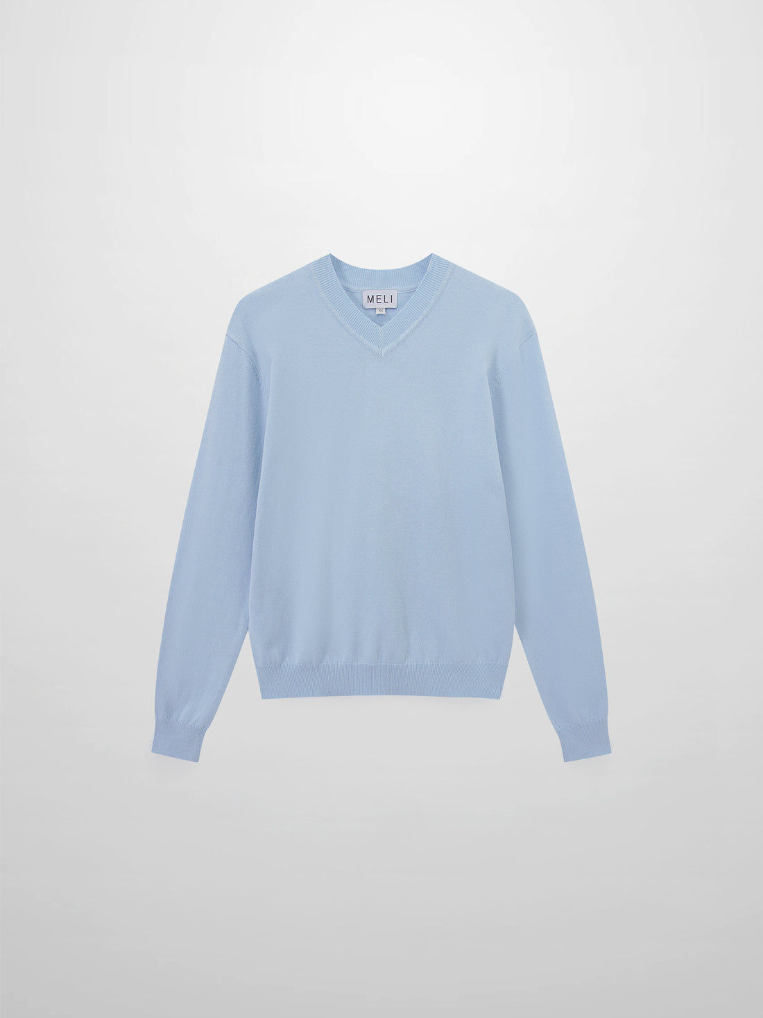High V Lightweight Sweater-Baby Blue
