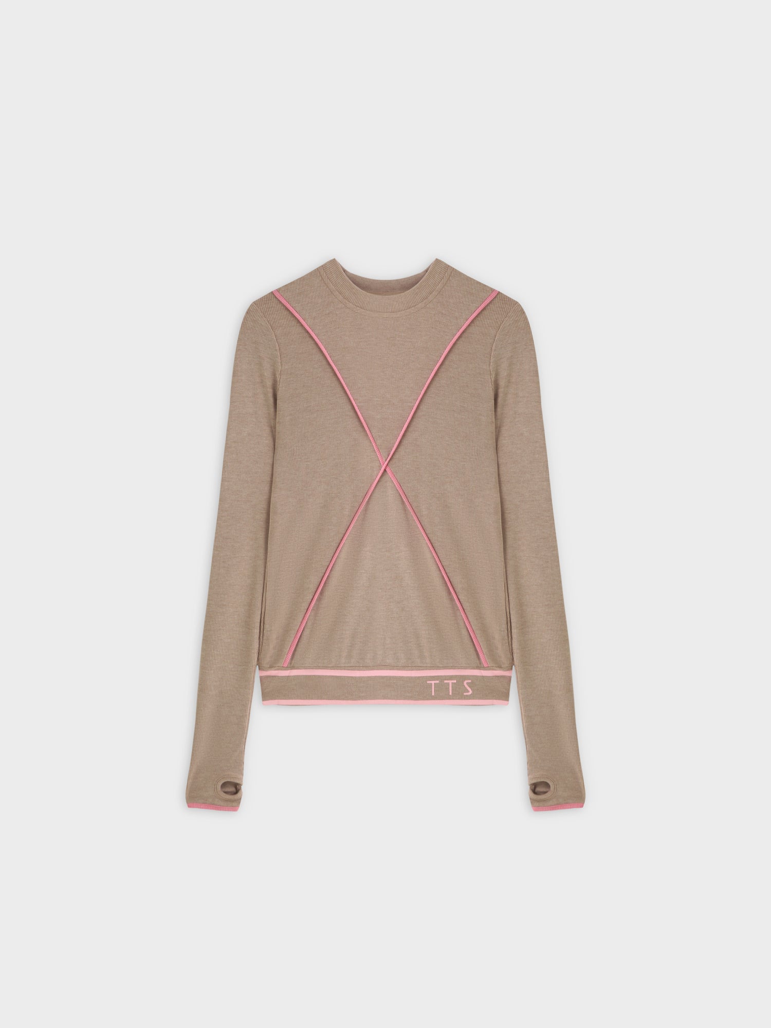 X BANDED SHIRT-TAN/ROSE