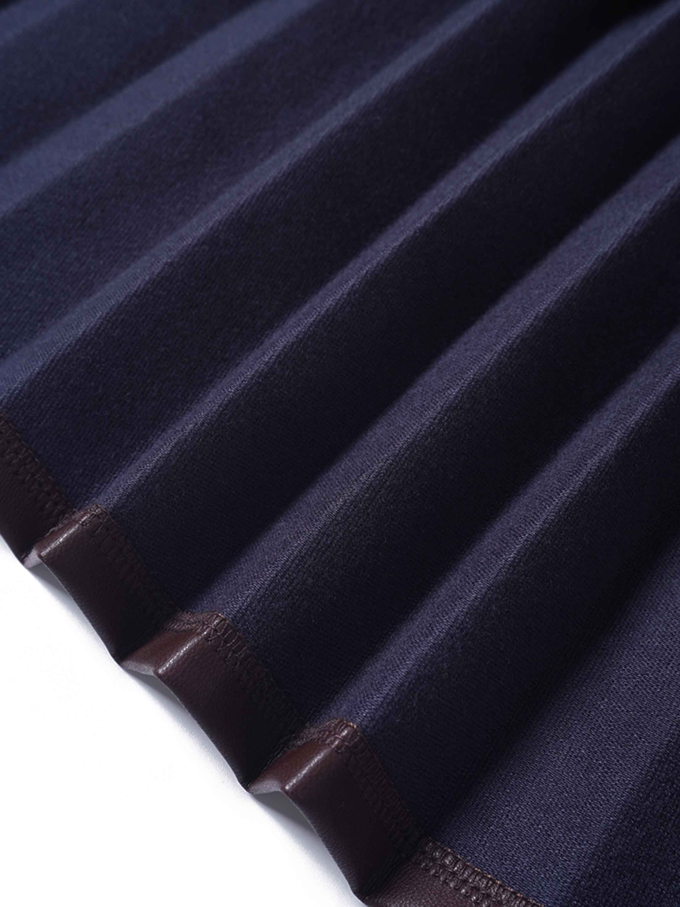 Accordion Pleated Faux Leather Skirt-Brown