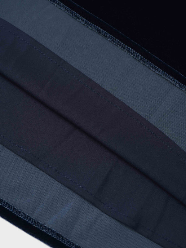 Velvet Flare Skirt-Grey/Blue