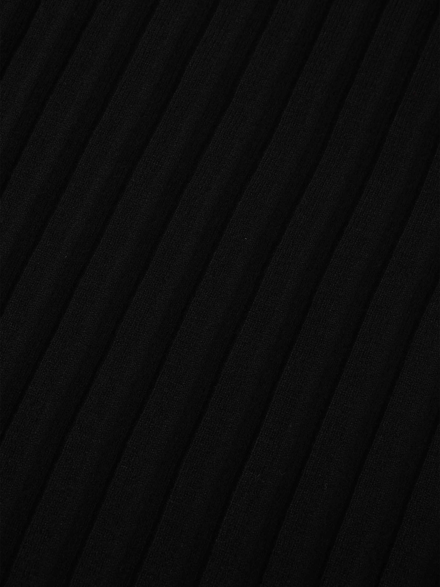 Knit Ribbed Maxi Skirt-Black