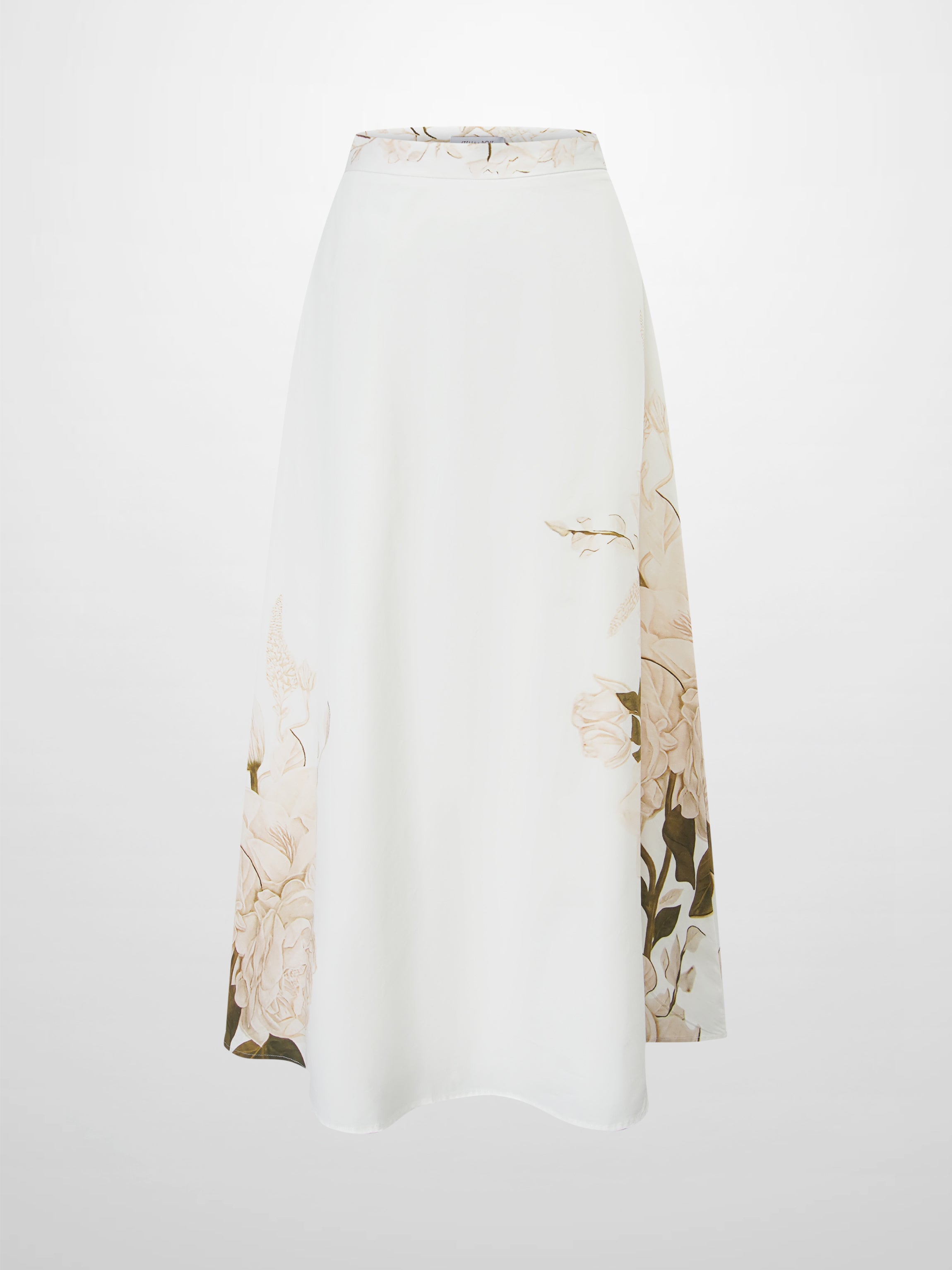 Floral Design Skirt-White